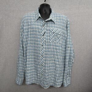 Wrangler Shirt Men's XXL Blue Long Sleeve Button Shirt Outdoor Summer Comfort